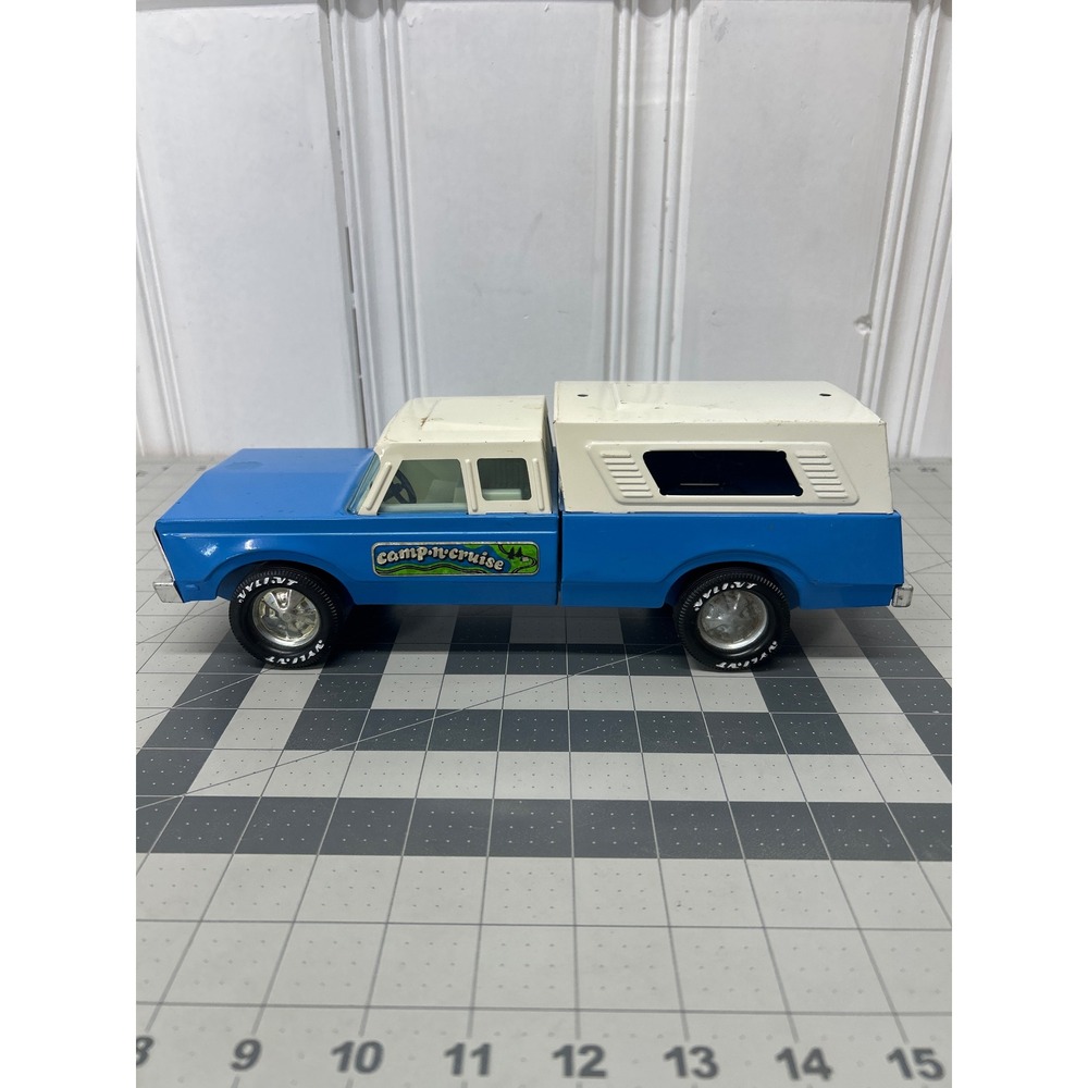 Vintage Nylint Camp N' Cruise Truck With Cap Blue Extended Cab Pick-up Camper